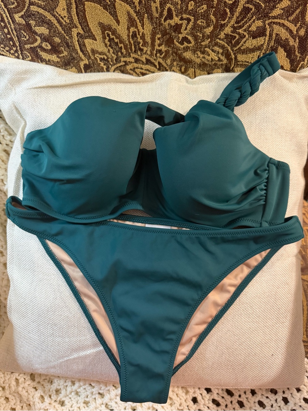 Women’s Teal One-Shoulder Bikini Set - Classic Teal Swim